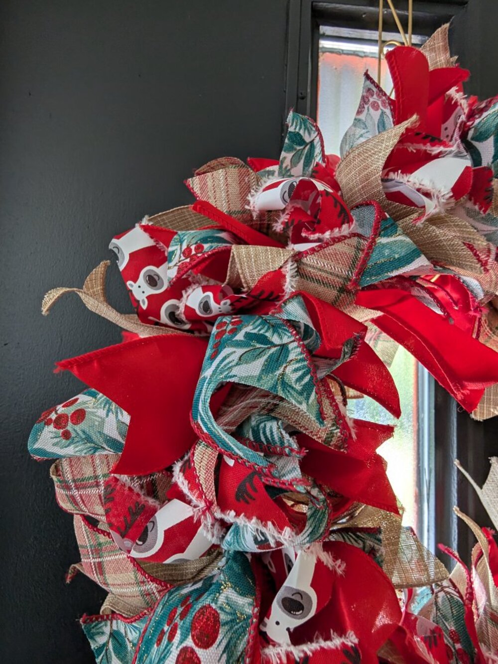 Handmade Ribbon Christmas Wreath - Picture 2 of 7